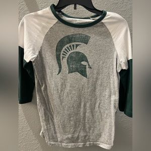MSU Spartans 3/4 sleeve top size small